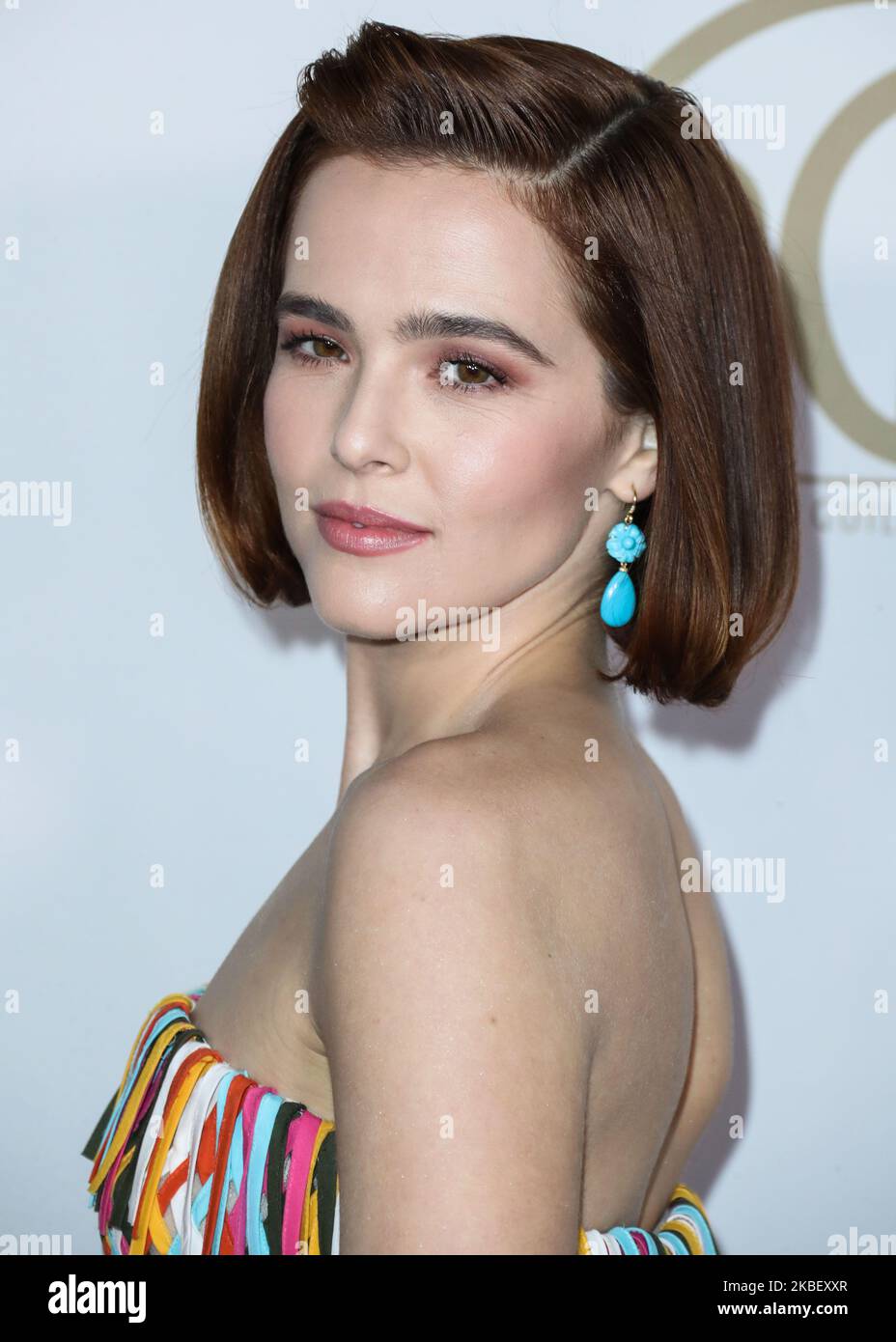 HOLLYWOOD, LOS ANGELES, CALIFORNIA, USA - JANUARY 18: Actress Zoey Deutch wearing an Oscar de la Renta gown, Irene Neuwirth earrings, and Christian Louboutin heels arrives at the 31st Annual Producers Guild Awards held at the Hollywood Palladium on January 18, 2020 in Hollywood, Los Angeles, California, United States. (Photo by Xavier Collin/Image Press Agency/NurPhoto) Stock Photo