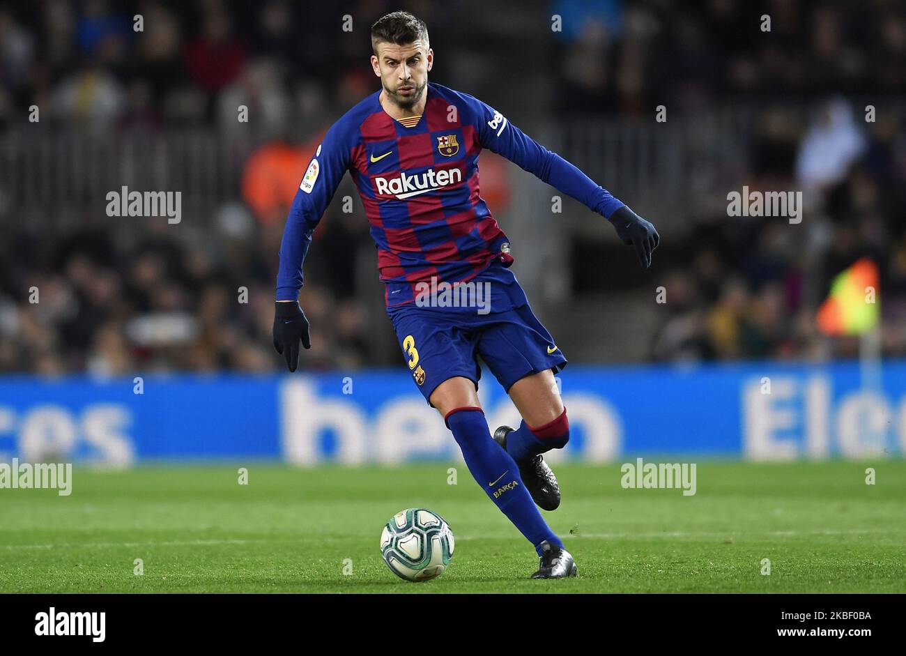 Gerard Pique during the match between FC Barcelona and Granada CF, corresponding to the week 20 of the Liga Santander, played at the Camp Nou Stadium, on 20th January 2020, in Barcelona, Spain. (Photo by Rosdemora/Urbanandsport /NurPhoto) Stock Photo