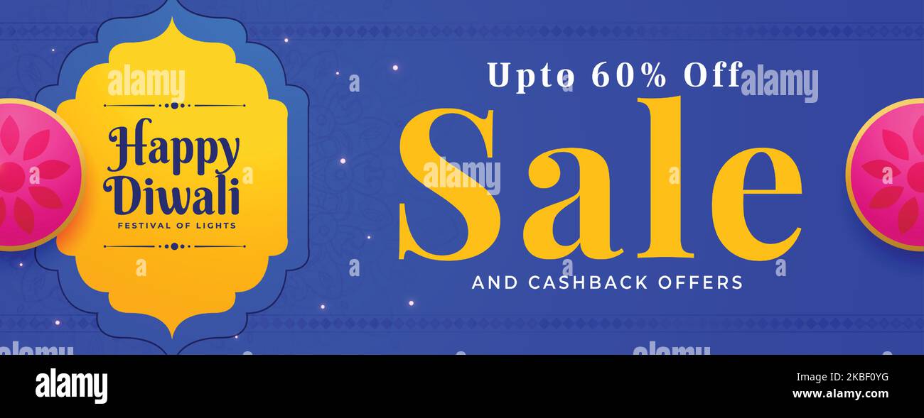 sale and discount banner for festival of lights diwali vector Stock