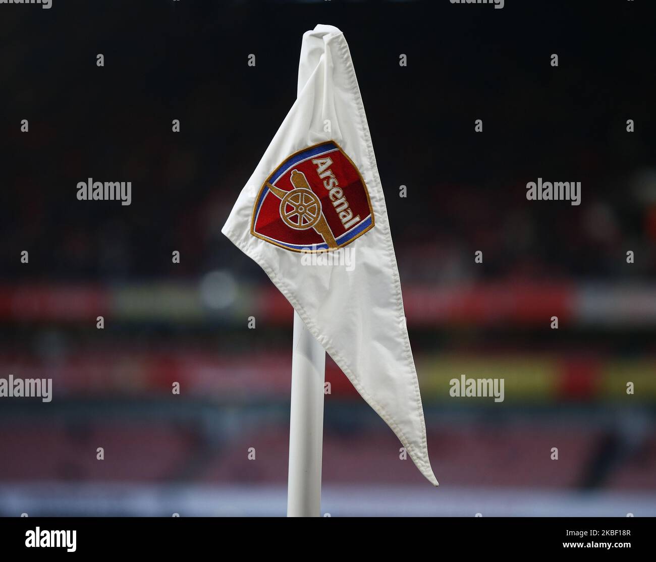 Arsenal Corner Flag during English Premier League match between Arsenal and Sheffield United on January 18 2020 at The Emirates Stadium, London, England. (Photo by Action Foto Sport/NurPhoto) Stock Photo