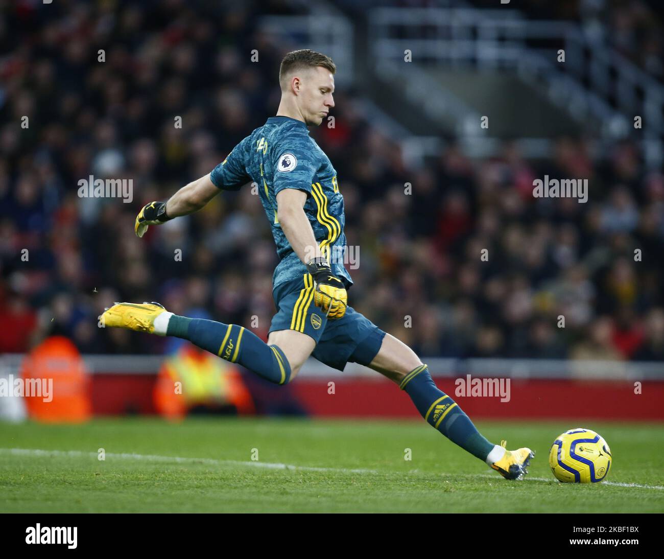 Bernd Leno of Arsenal during English Premier League match between Arsenal and Sheffield United on January 18 2020 at The Emirates Stadium, London, England. (Photo by Action Foto Sport/NurPhoto) Stock Photo