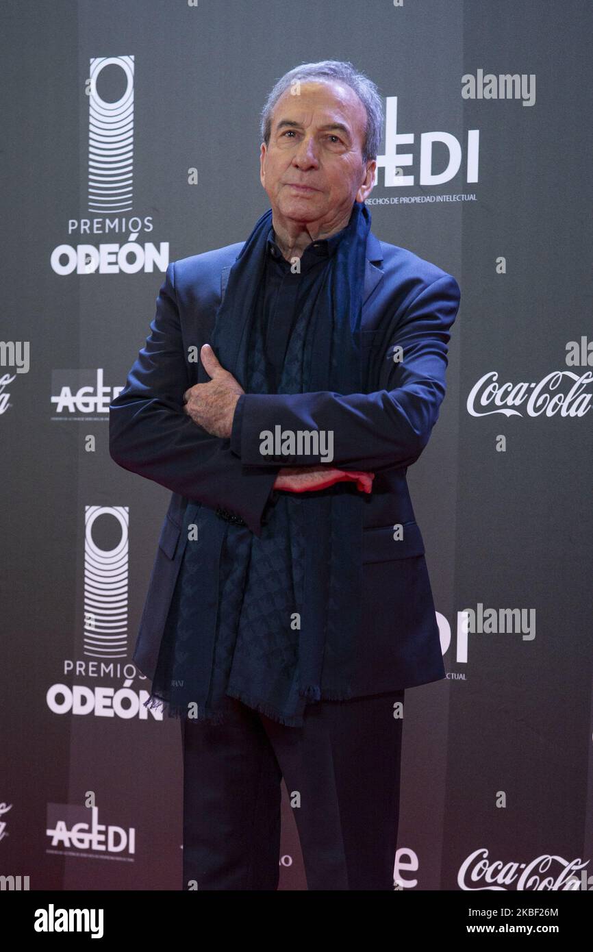 José Luis Perales pose for the photographers prior to the Odeon Music Awards gala at the Royal Theater in Madrid, Spain, 20 January 2020. The Odeon awards honor the best Spanish albums and singers of the previous year (Photo by Oscar Gonzalez/NurPhoto) Stock Photo