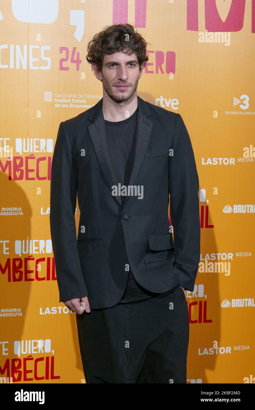 Actor Quim Gutierrez attends 'Te quiero, imbecil' photocall at Hotel Urso on January 21, 2020 in Madrid, Spain. (Photo by Oscar Gonzalez/NurPhoto) Stock Photo