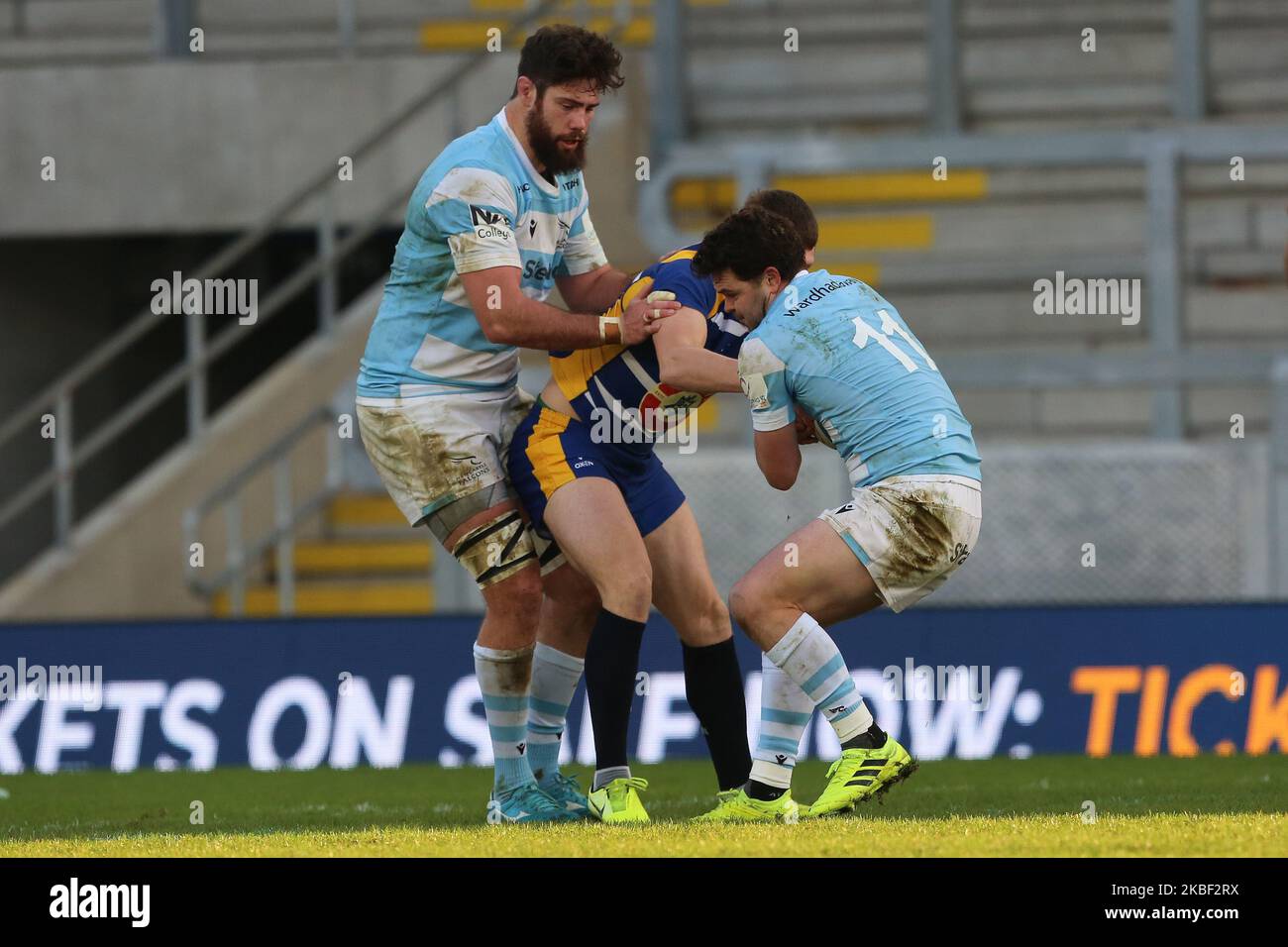 during the Greene King IPA Championship match between Yorkshire Carnegie and Newcastle Falcons at Headingley Carnegie Stadium, Leeds on Sunday 19th January 2020. (Photo by Mark Fletcher/MI News/NurPhoto) Stock Photo