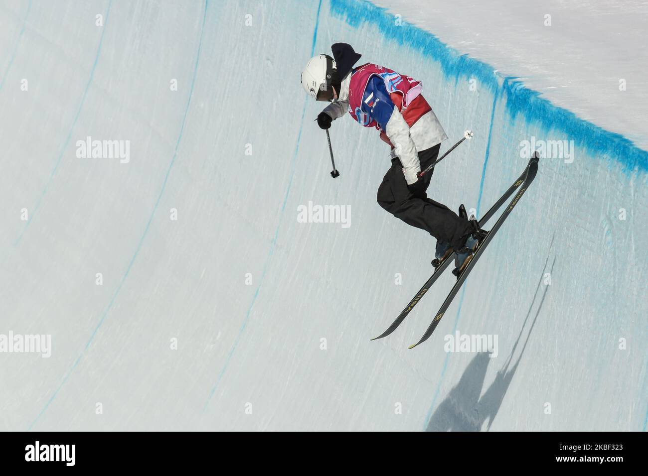MURALEV Fedor from Russia competes in Men's Freeski Halfpipe Qualification on 12. day of Winter Youth Olympic Games Lausanne 2020 in Leysin Park & Pipe, Switzerland on January 21, 2020. (Photo by Dominika Zarzycka/NurPhoto) Stock Photo