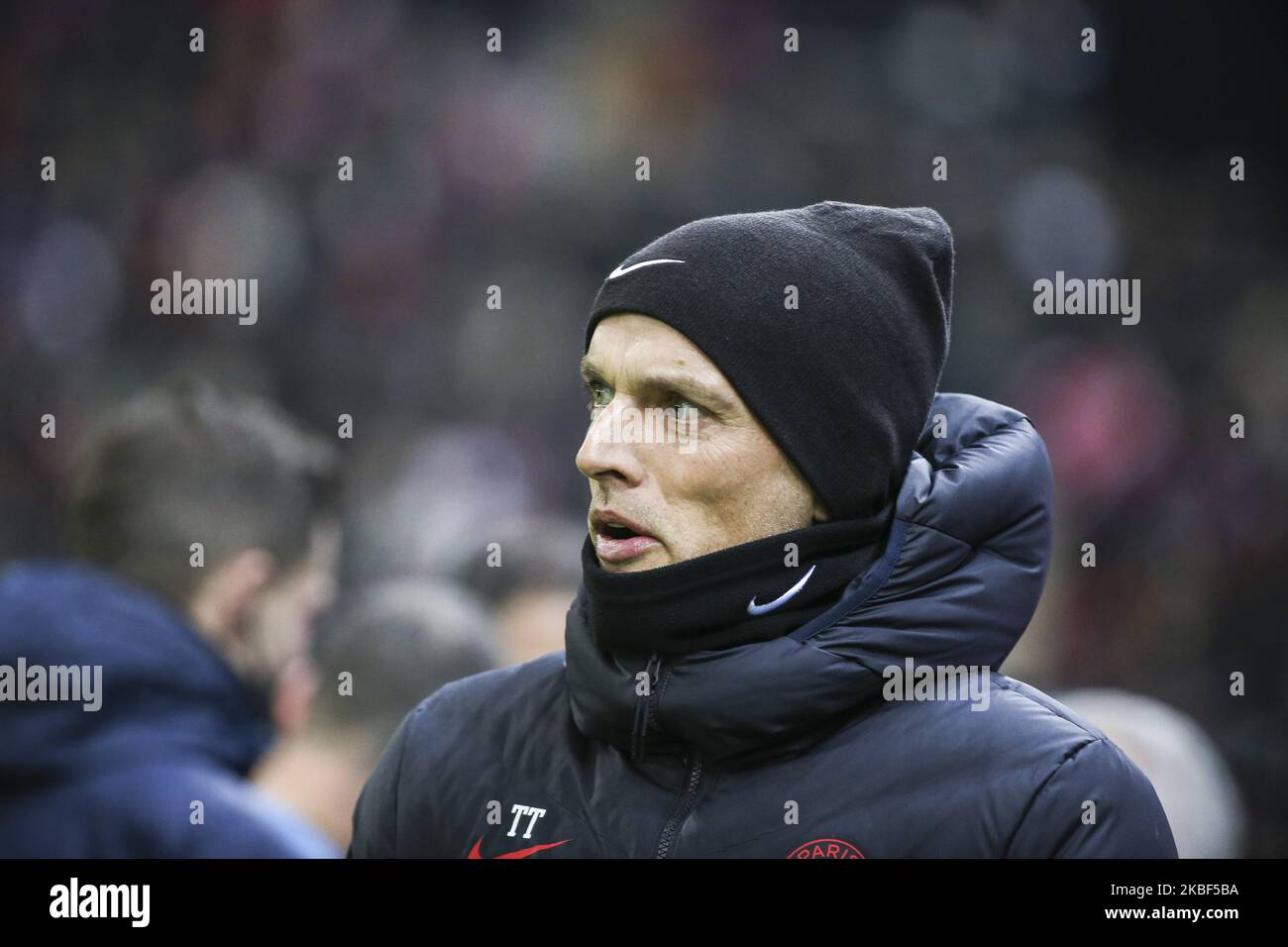 Thomas Tuchel during the French League Cup semi-final football match between Stade de Reims and Paris Saint-Germain at the Auguste Delaune Stadium in Reims on January 22, 2020. (Photo by Elyxandro Cegarra/NurPhoto) Stock Photo