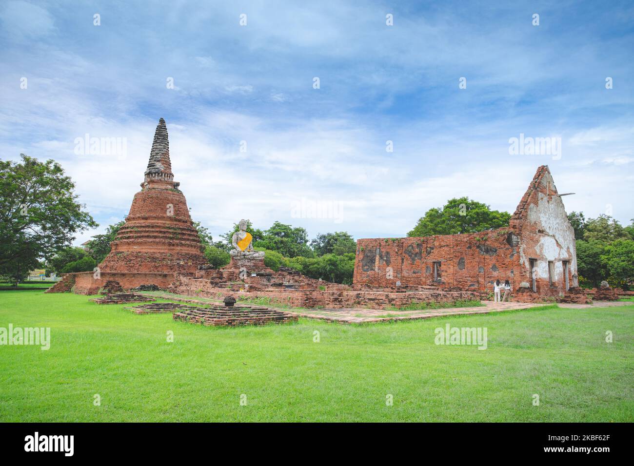 Beautiful scenery in Wat Lokayasutharam, Ayutthaya, Thailand. One site of Ayutthaya Unesco World Heritage Site. Stock Photo