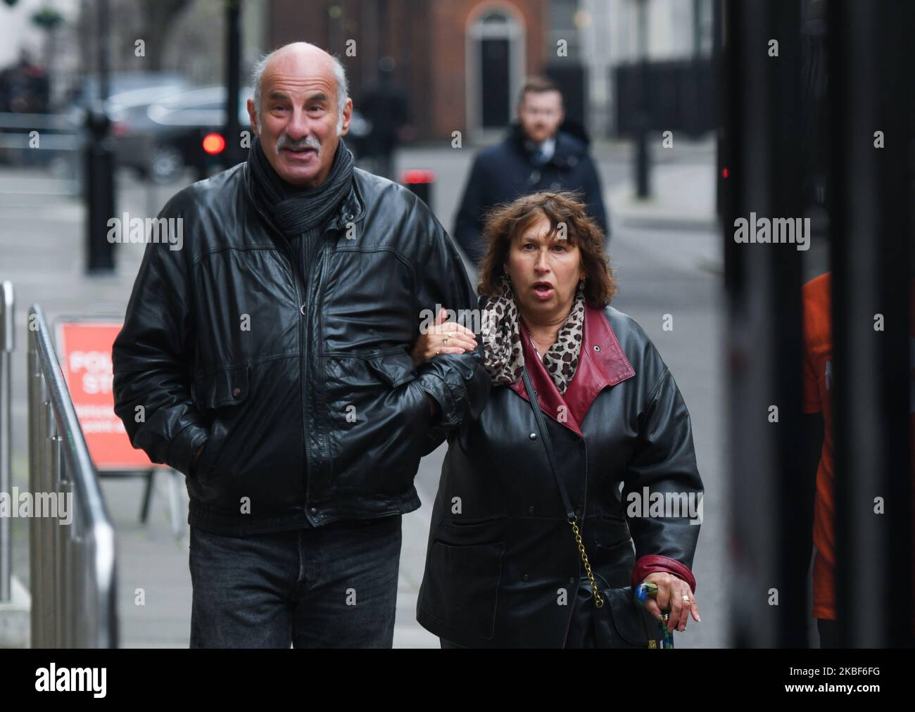 Janis Winehouse, Amy Winehouse's mother leaves PM Boris Johnson's office after she delivered a letter with campaigners who are demanding Boris Johnson makes urgent changes to the benefits system. On Thursday, 23 January 2019, in London, United Kingdom. (Photo by Artur Widak/NurPhoto) Stock Photo