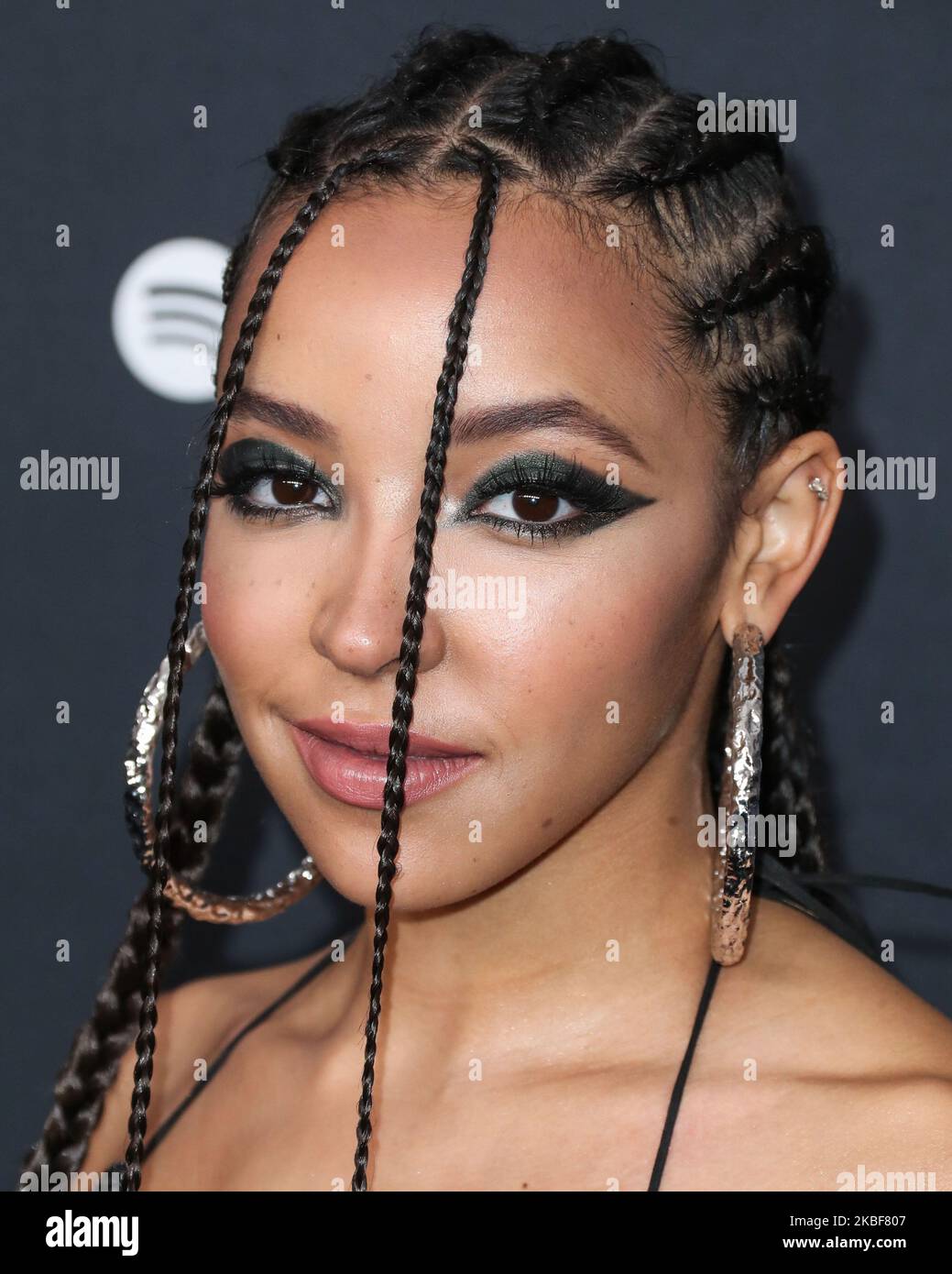WEST HOLLYWOOD, LOS ANGELES, CALIFORNIA, USA - JANUARY 23: Singer Tinashe arrives at the Spotify Best New Artist 2020 Party held at The Lot Studios on January 23, 2020 in West Hollywood, Los Angeles, California, United States. (Photo by Xavier Collin/Image Press Agency/NurPhoto) Stock Photo