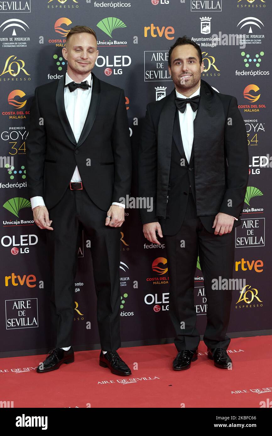 Alfonso G Aguilar attends the 34th 'Goya' Cinema Awards 2020 Red Carpet photocall at Jose Maria Martin Carpena Sports Palace in Malaga, Spain on Jan 25, 2020 (Photo by Carlos Dafonte/NurPhoto) Stock Photo