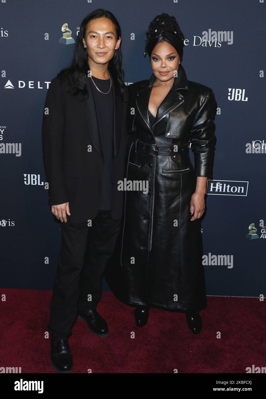 BEVERLY HILLS, LOS ANGELES, CALIFORNIA, USA - JANUARY 25: Alexander Wang and Janet Jackson arrive at The Recording Academy And Clive Davis' 2020 Pre-GRAMMY Gala held at The Beverly Hilton Hotel on January 25, 2020 in Beverly Hills, Los Angeles, California, United States. (Photo by Xavier Collin/Image Press Agency/NurPhoto) Stock Photo