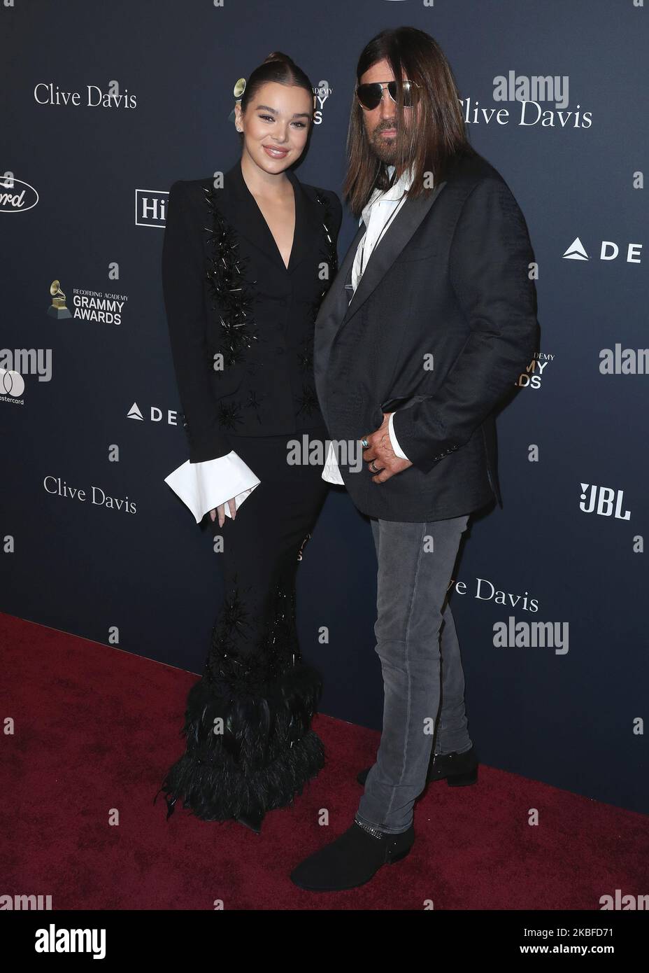 BEVERLY HILLS, LOS ANGELES, CALIFORNIA, USA - JANUARY 25: Hailee Steinfeld and Billy Ray Cyrus arrive at The Recording Academy And Clive Davis' 2020 Pre-GRAMMY Gala held at The Beverly Hilton Hotel on January 25, 2020 in Beverly Hills, Los Angeles, California, United States. (Photo by Xavier Collin/Image Press Agency/NurPhoto) Stock Photo