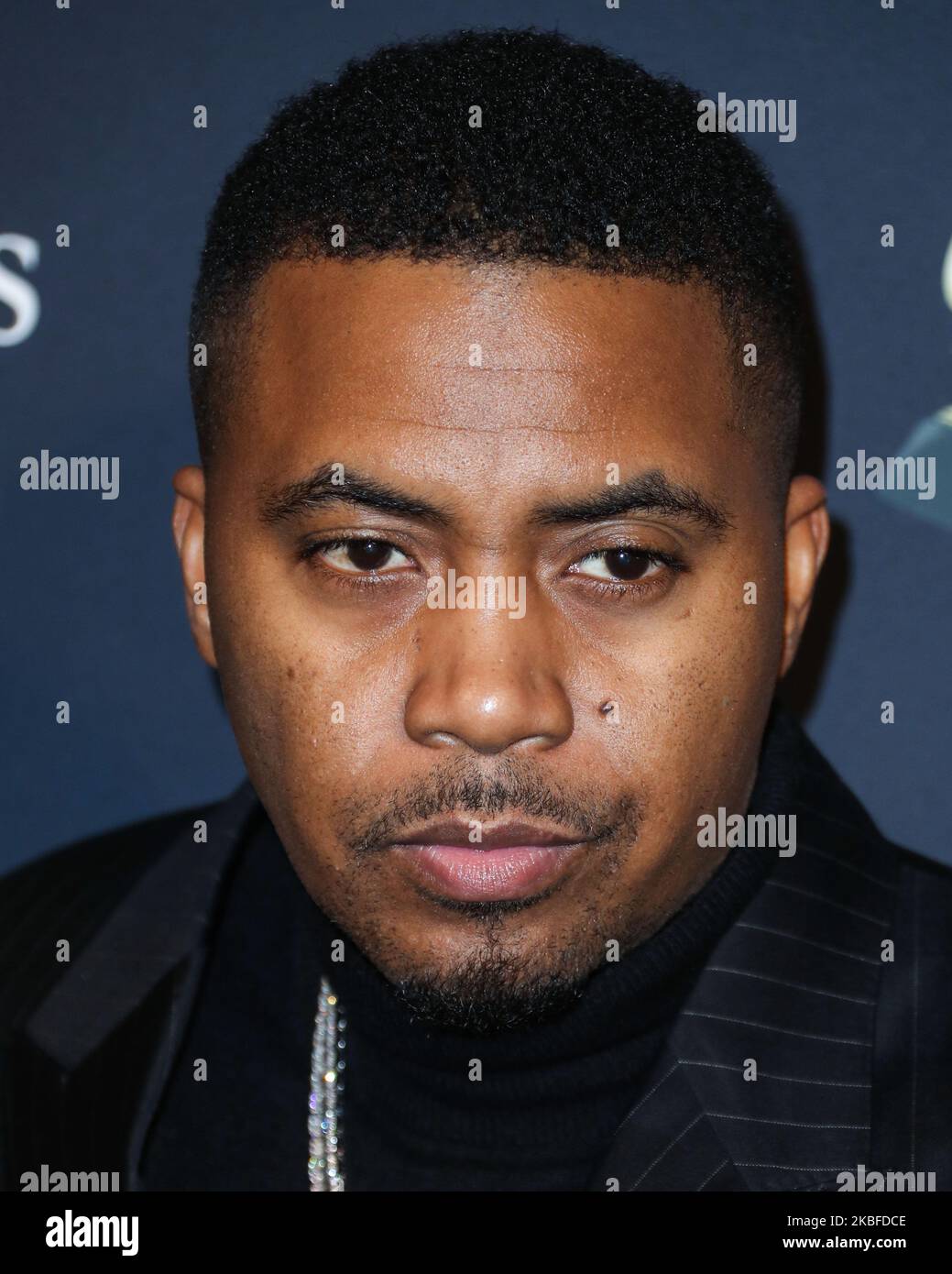 BEVERLY HILLS, LOS ANGELES, CALIFORNIA, USA - JANUARY 25: Nas arrives at The Recording Academy And Clive Davis' 2020 Pre-GRAMMY Gala held at The Beverly Hilton Hotel on January 25, 2020 in Beverly Hills, Los Angeles, California, United States. (Photo by Xavier Collin/Image Press Agency/NurPhoto) Stock Photo