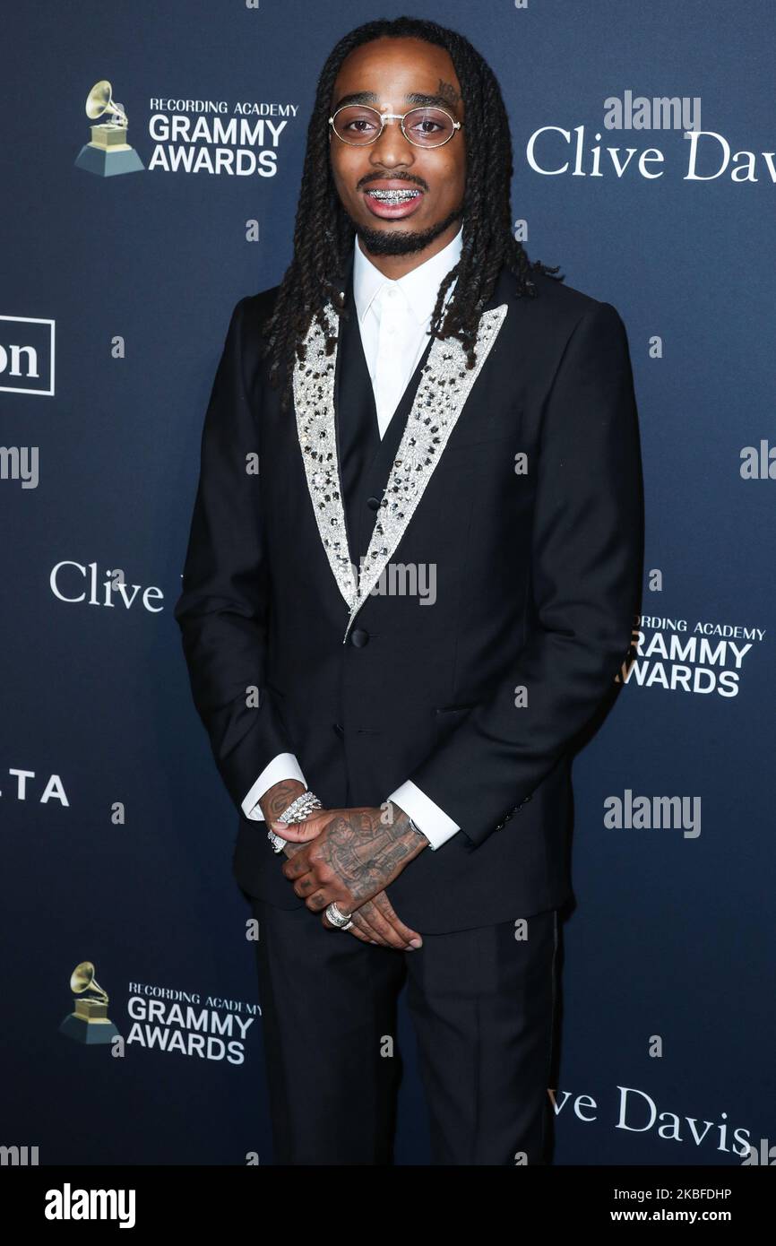 BEVERLY HILLS, LOS ANGELES, CALIFORNIA, USA - JANUARY 25: Quavo arrives at The Recording Academy And Clive Davis' 2020 Pre-GRAMMY Gala held at The Beverly Hilton Hotel on January 25, 2020 in Beverly Hills, Los Angeles, California, United States. (Photo by Xavier Collin/Image Press Agency/NurPhoto) Stock Photo