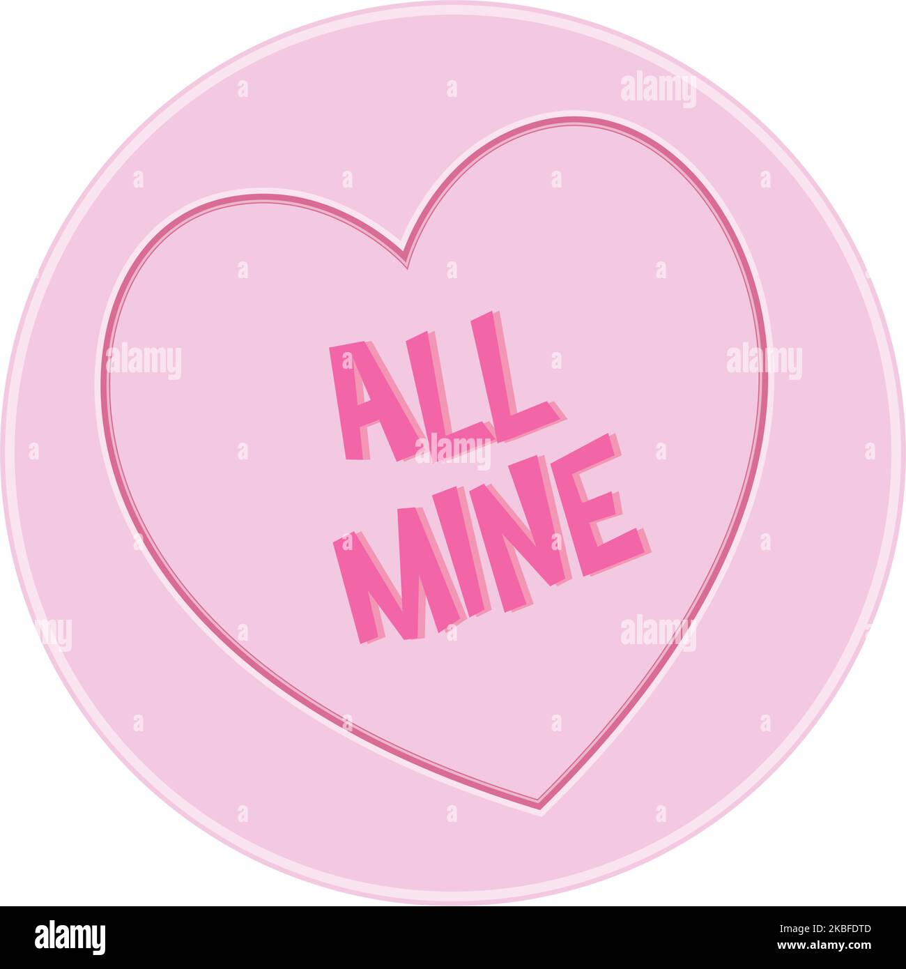 Loveheart Sweet Candy - All Mine Message vector Illustration Stock Vector