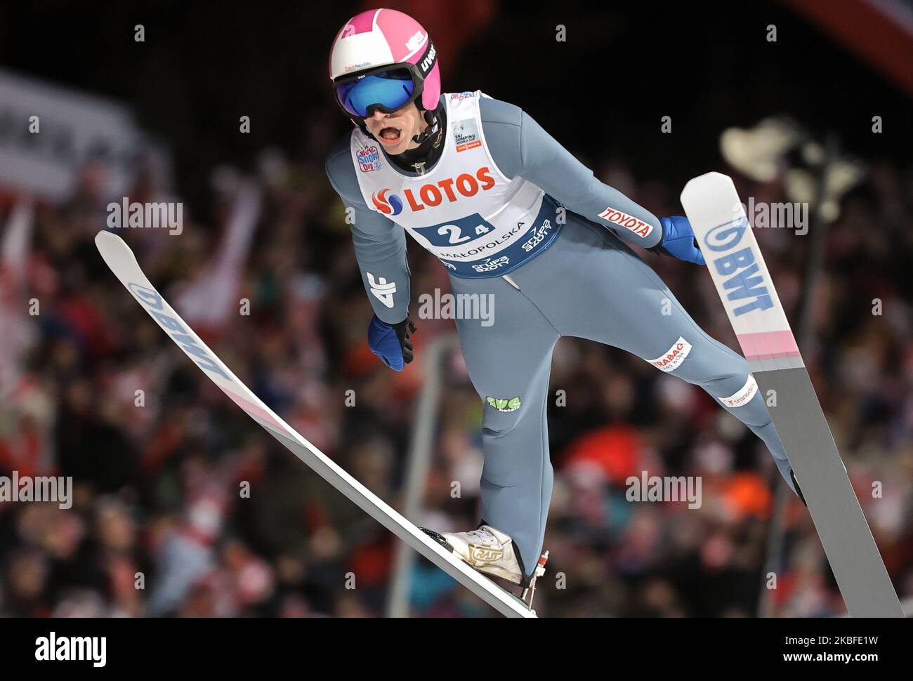 Roman Koudelka (CZE) during team competition of the FIS Ski jumping World Cup in Zakopane on January 25, 2020 in Zakopane, Poland. (Photo by Foto Olimpik/NurPhoto) Stock Photo