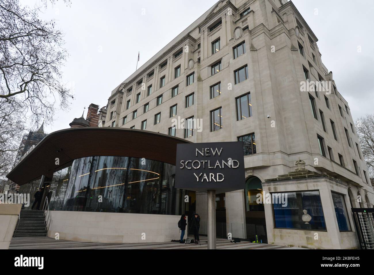 A view of the New Scotland Yard office, the headquarters of the Metropolitan Police Service and the Police Community Support Officers. On Thursday, 23 January 2019, in London, United Kingdom. (Photo by Artur Widak/NurPhoto) Stock Photo