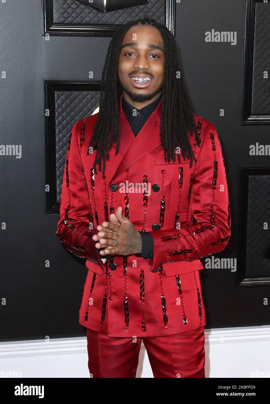 LOS ANGELES, CALIFORNIA, USA - JANUARY 26: Quavo arrives at the 62nd Annual GRAMMY Awards held at Staples Center on January 26, 2020 in Los Angeles, California, United States. (Photo by Xavier Collin/Image Press Agency/NurPhoto) Stock Photo