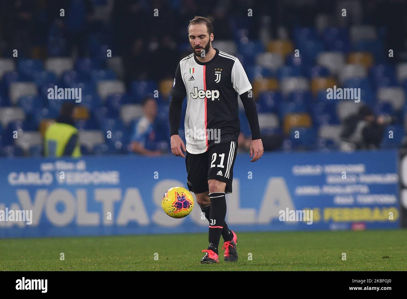 Gonzalo Higuain of Juventus during the Serie A match between SSC Napoli and Juventus FC at Stadio San Paolo Naples Italy on 26 January 2020. (Photo by Franco Romano/NurPhoto) Stock Photo