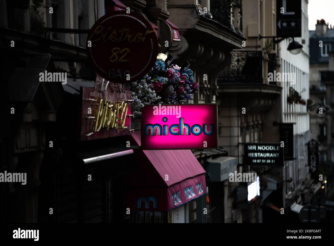 French Cabaret Director Michel Georges Alfred Catty, aka Michou, owner of the famed Montmartre cabaret 'Chez Michou' opened it in 1956 died on 26 January 2020 aged 88 in a Paris hospital. (Photo by Jerome Chobeaux/NurPhoto) Stock Photo