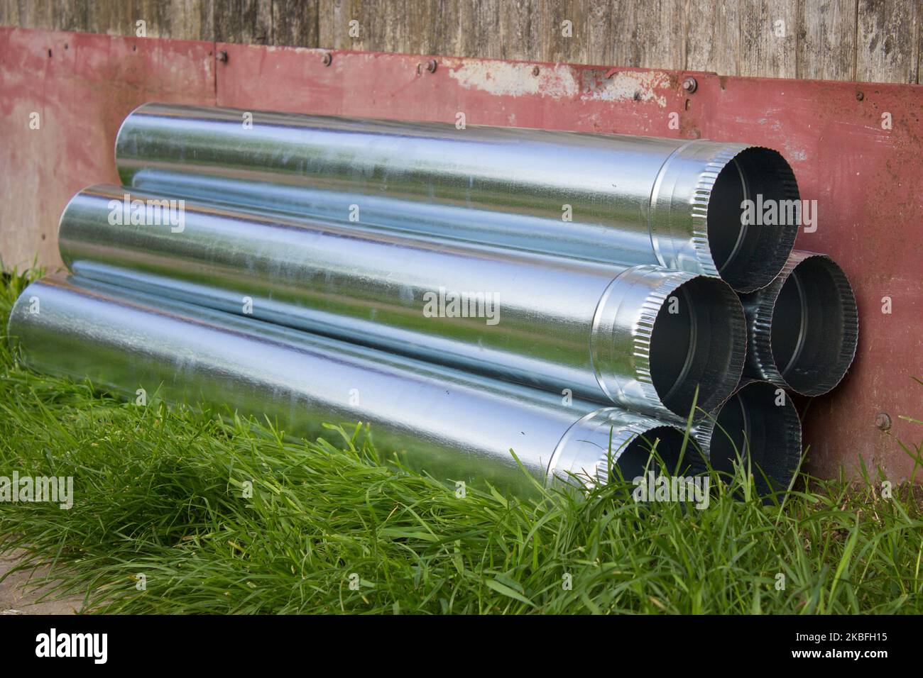 New zinc pipe yard to the roof Sewerage pipe Stock Photo Alamy