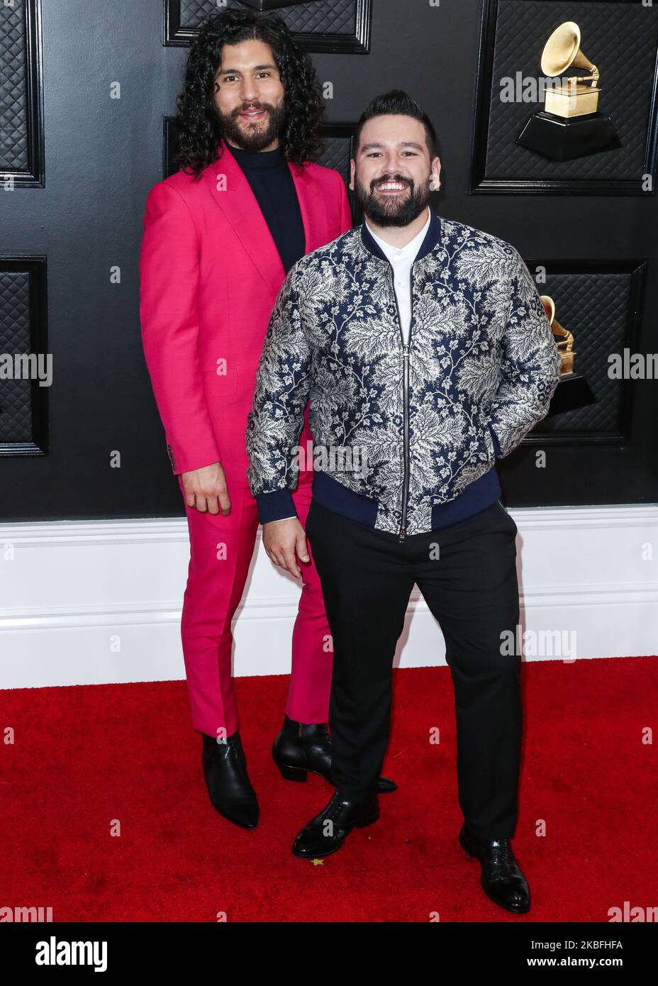 LOS ANGELES, CALIFORNIA, USA - JANUARY 26: Dan Smyers and Shay Mooney of Dan + Shay arrive at the 62nd Annual GRAMMY Awards held at Staples Center on January 26, 2020 in Los Angeles, California, United States. (Photo by Xavier Collin/Image Press Agency/NurPhoto) Stock Photo