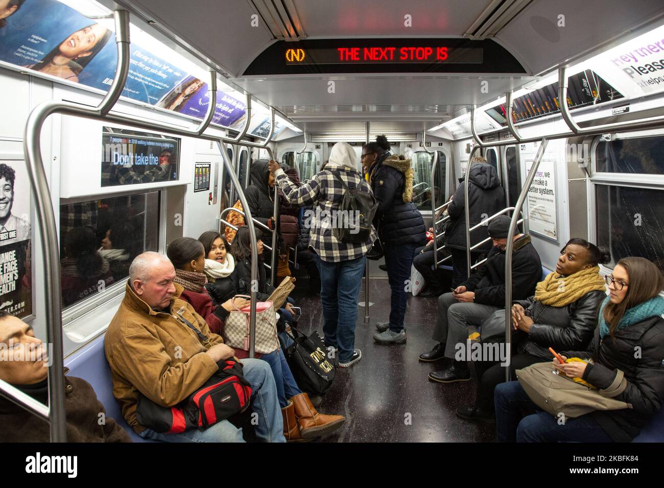 Daily life in New York City, NYC of the subway commuting on 23 January
