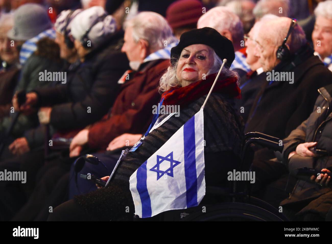 Holocaust survivors attend a ceremony for the 75th anniversary of the ...