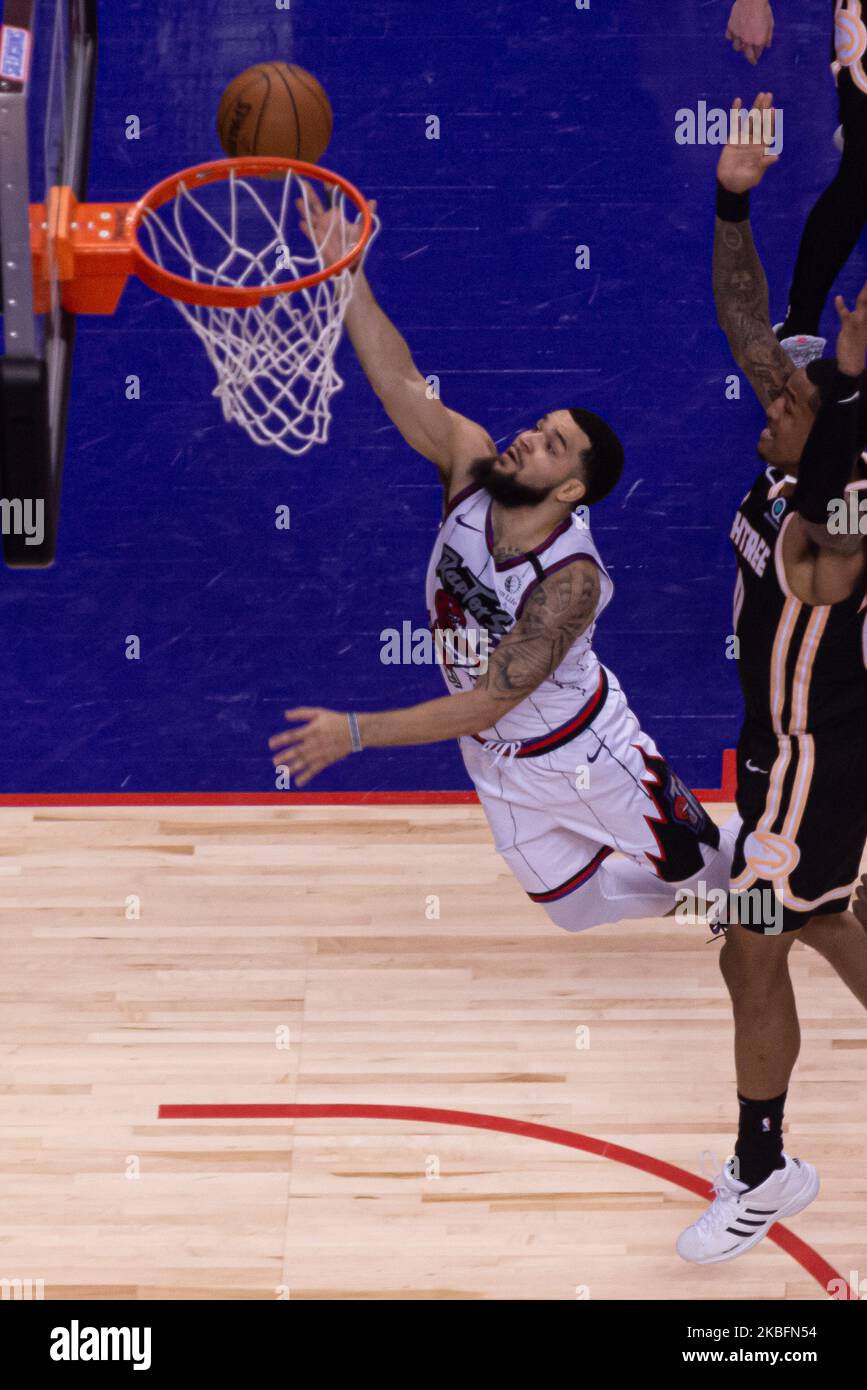 Fred VanVleet #23 of the Toronto Raptors shoots the ball during the Toronto Raptors vs Atlanta Hawks NBA regular season game at Scotiabank Arena on January 28, 2020 in Toronto, Canada. Toronto Raptors won 130-114. (Photo by Anatoliy Cherkasov/NurPhoto) Stock Photo