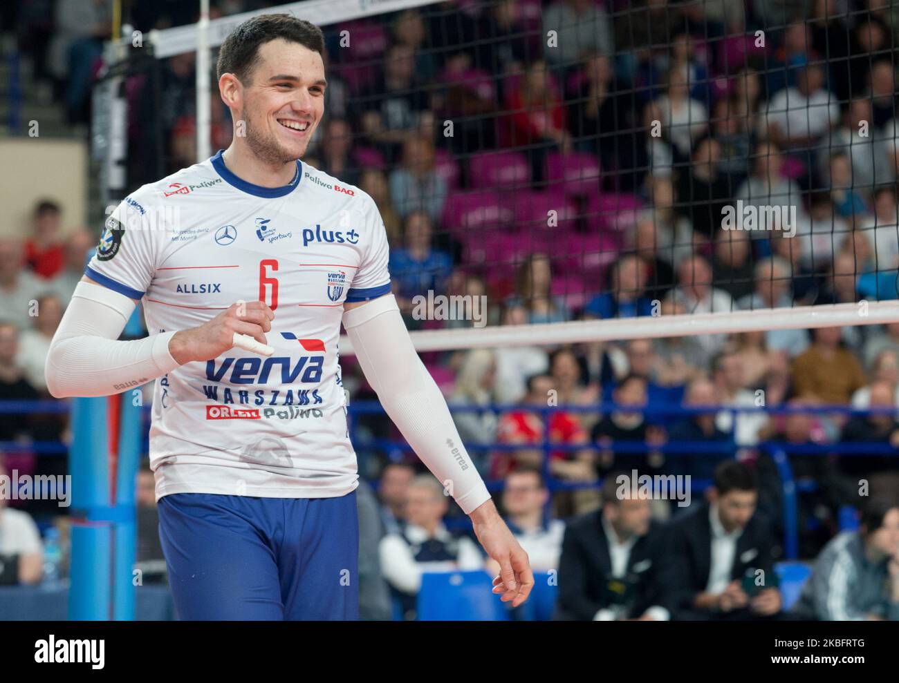 Antoine Brizard (Verva) during the EV Champions League Volley 2020 match between Verva Warszawa and Benfica Lisbona, in Warsaw, Poland, on January 29, 2029. (Photo by Foto Olimpik/NurPhoto) Stock Photo