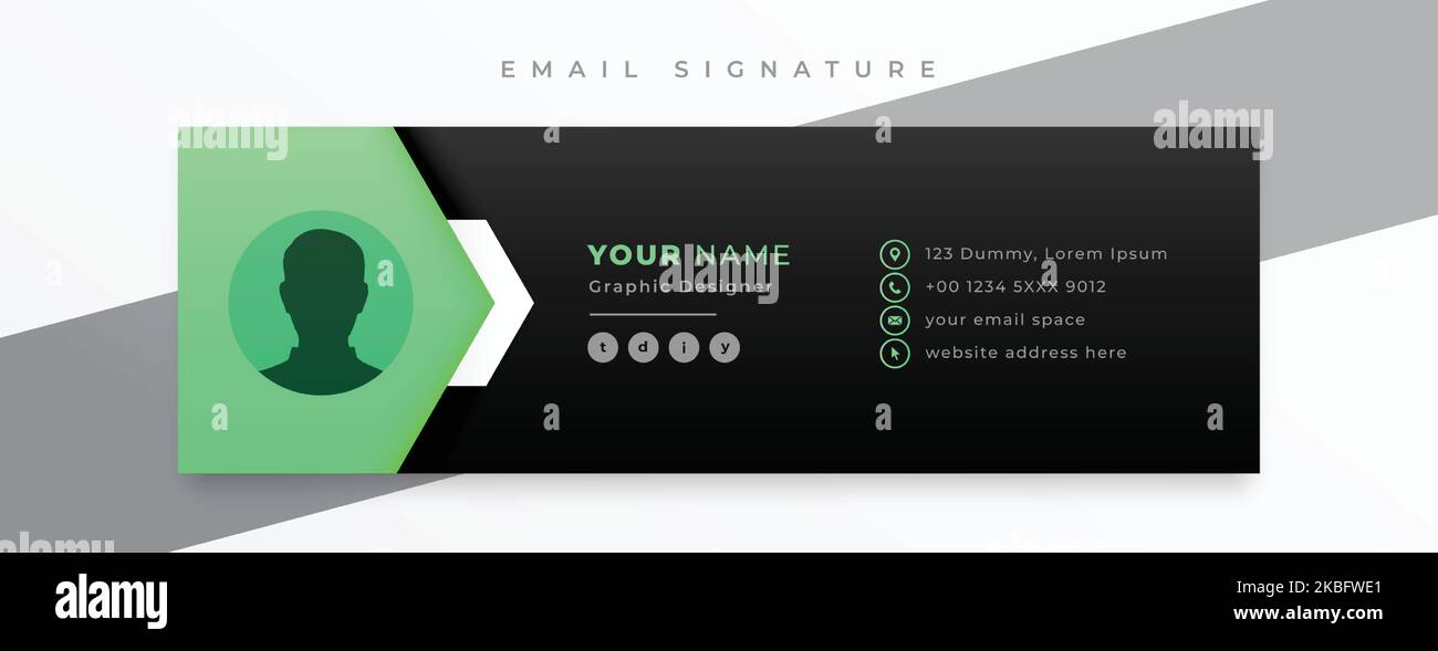 modern style business mail signature card template Stock Vector Image