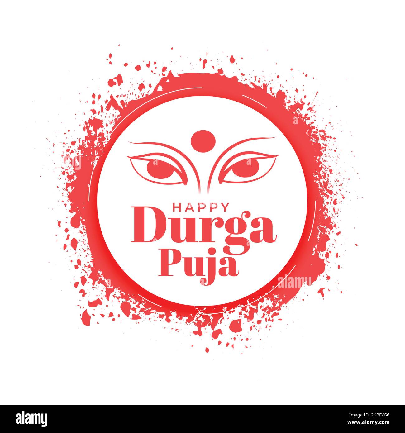 Hindu Religious Durga Puja Festival Holiday Background Stock Vector