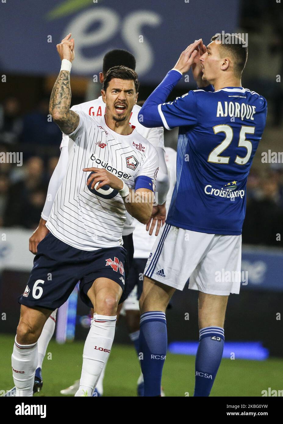 Da Rocha Fonte Jose Miguel during the French L1 football match between Strasbourg (RCSA) and Lille (LOSC), on February 1, 2020, at the Meinau stadium in Strasbourg, eastern France (Photo by Elyxandro Cegarra/NurPhoto) Stock Photo