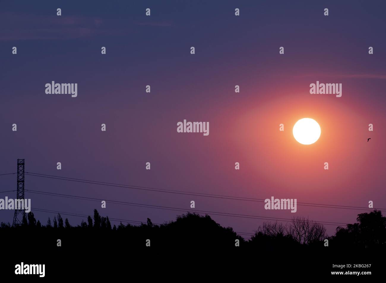 The sun shrouded by a haze of smoke is seen in Christchurch, New