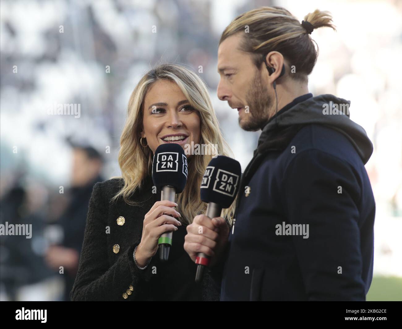 Diletta Leotta and Federico Balzaretti during Serie A match between ...