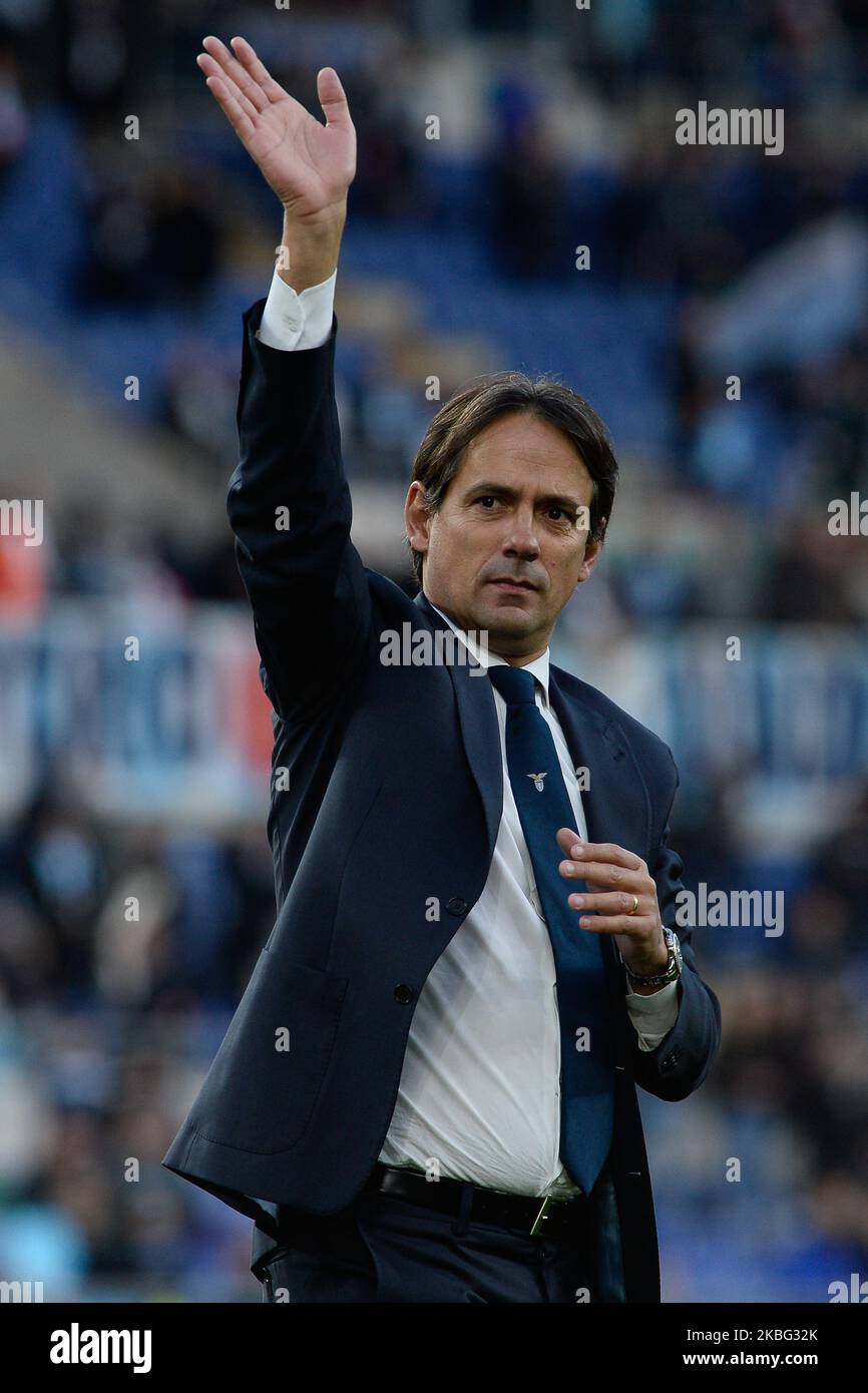 Simone Inzaghi during the Italian Serie A football match between SS Lazio and Spal at the Olympic Stadium in Rome, on february 02, 2020 (Photo by Silvia Lore/NurPhoto) Stock Photo