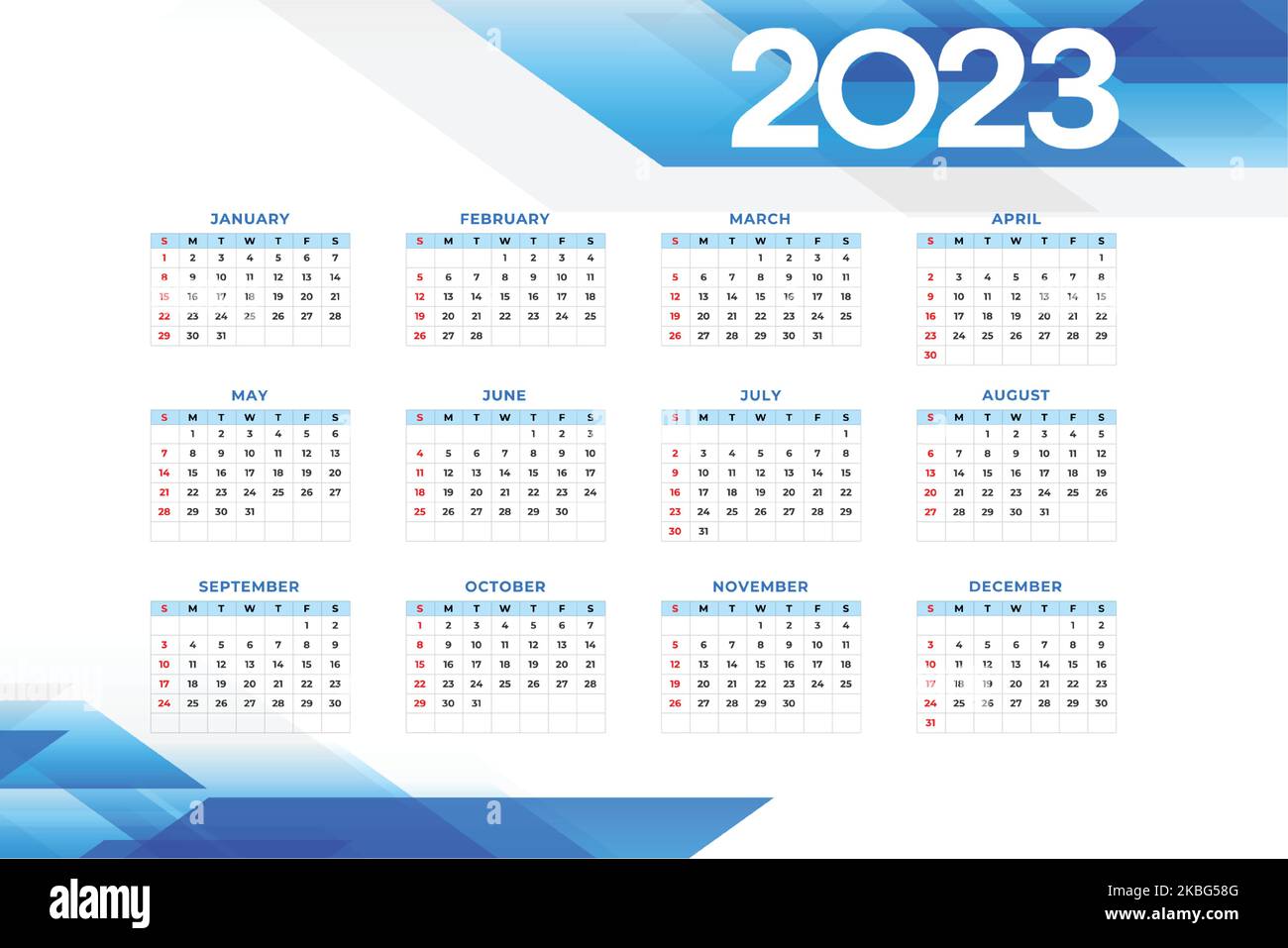 2023 wall calendar Stock Vector Images - Alamy