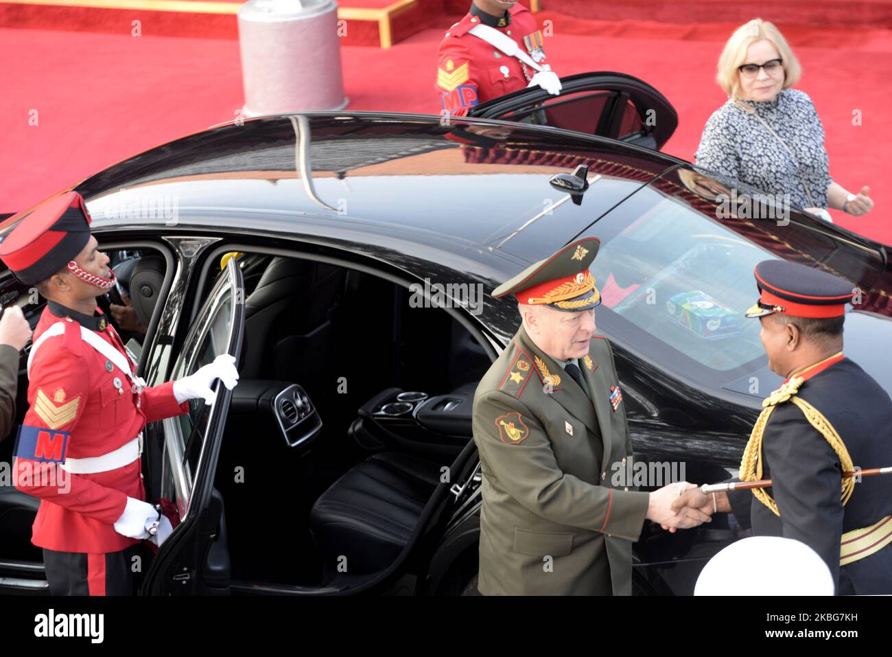 Russian Commander-in-Chief of the Russian Ground Forces Oleg Salyukov arrive during Sri Lanka's 72nd Independence Day celebrations in Colombo on February 4, 2020. (Photo by Akila Jayawardana/NurPhoto) Stock Photo