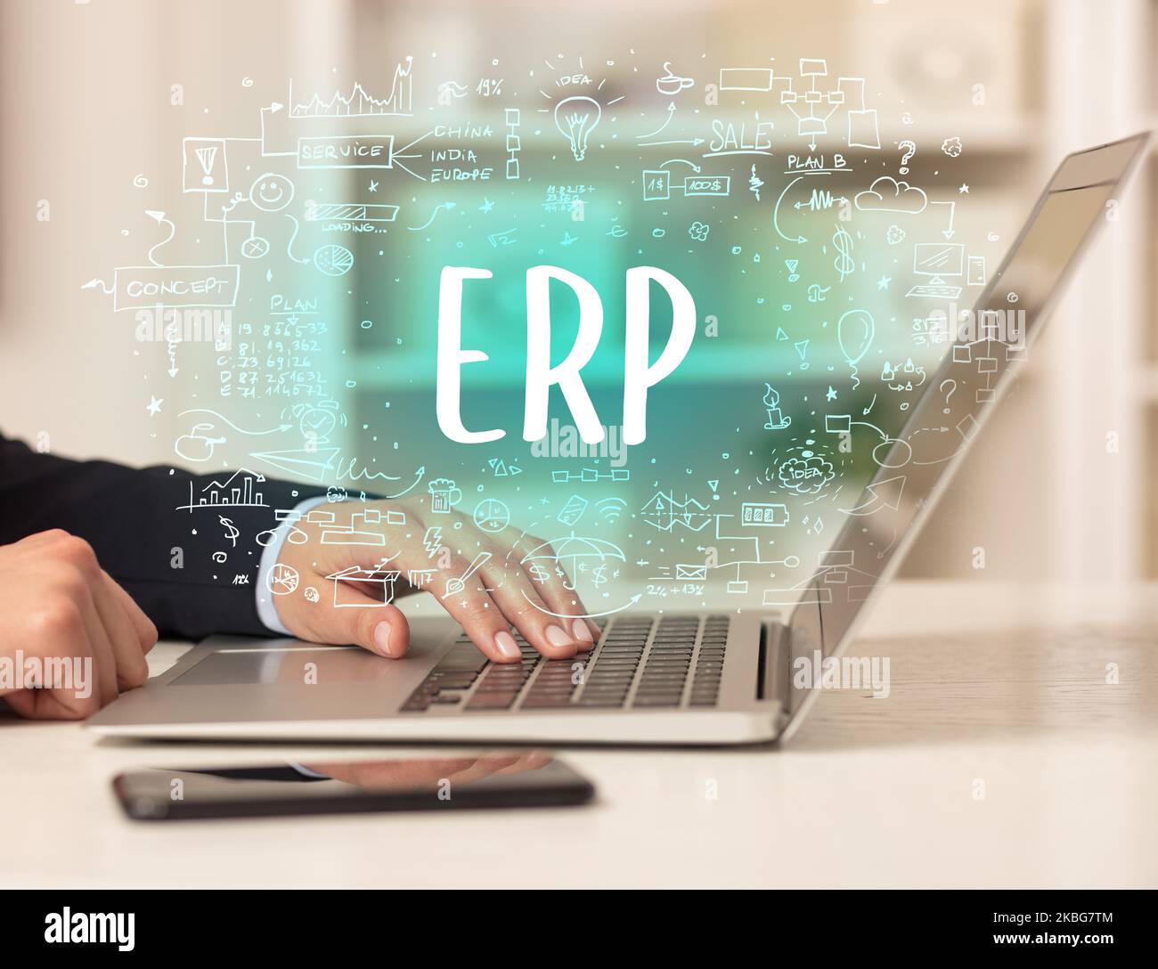 hand working on new modern computer Stock Photo - Alamy