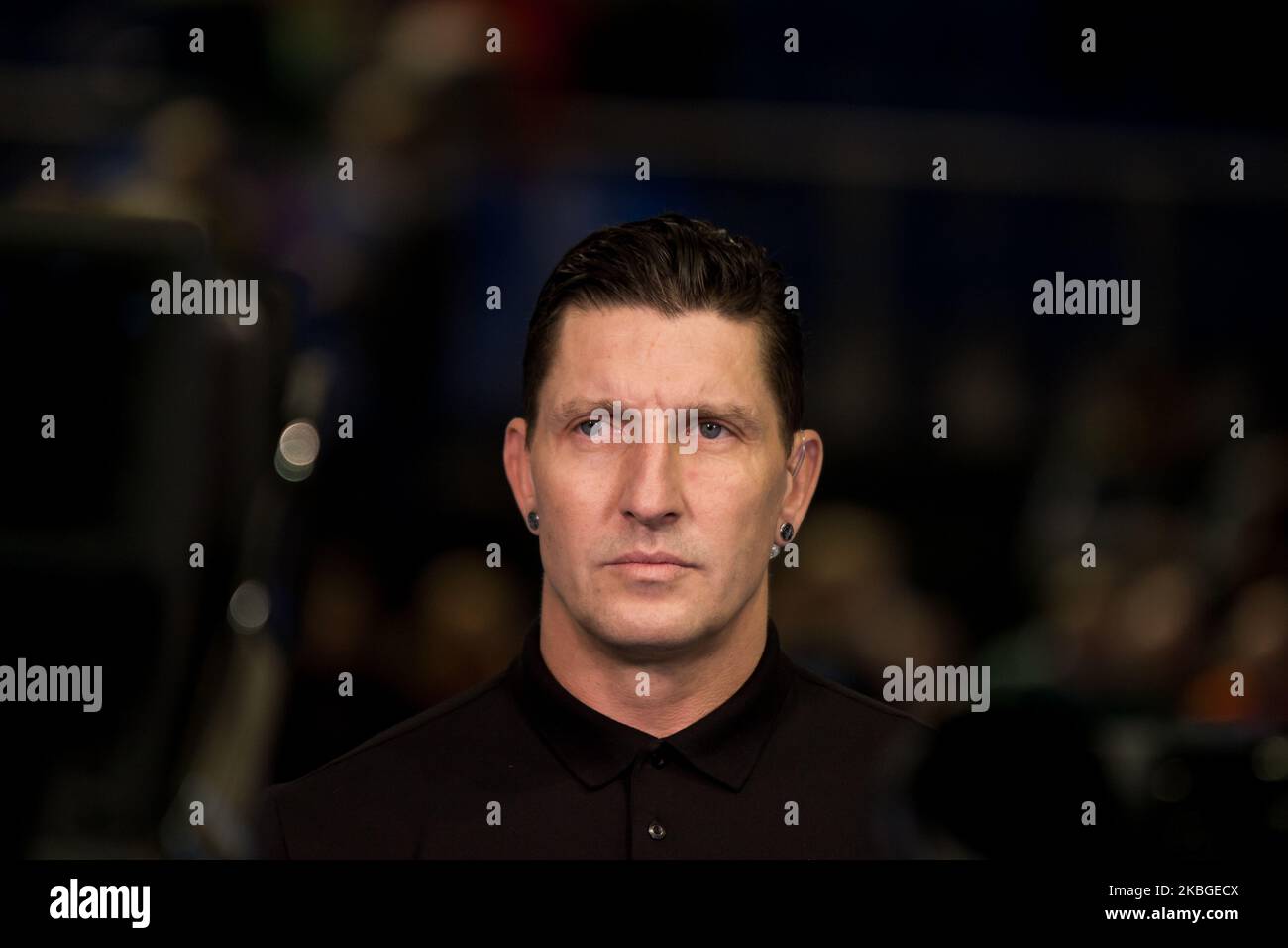 Stefan Kretzschmar, former handball player and current TV expert prior to the LIQUI MOLY HBL between SC Magdeburg and TSV Hannover-Burgdorf at the GETEC-Arena on February 06, 2020 in Magdeburg, Germany. (Photo by Peter Niedung/NurPhoto) Stock Photo