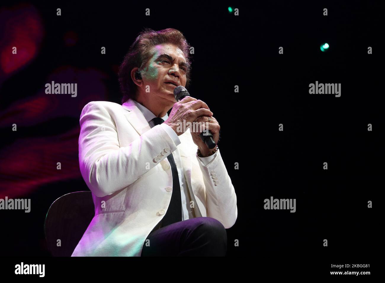 Venezuelan singer of 77 years Jose Luis Rodriguez 'El Puma' is seen singing  on stage during his Agradecido Tour at Mexico City Arena. on February 7,  2020 in Mexico City, Mexico (Photo