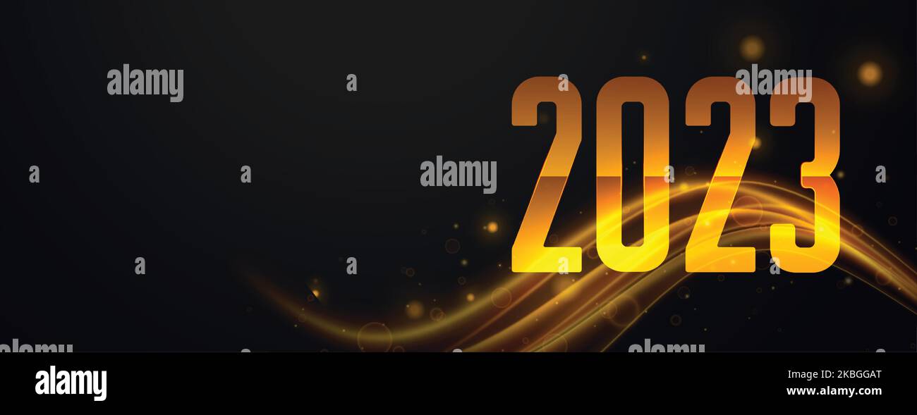 2023 new year holiday wallpaper with shiny light effect vector Stock ...