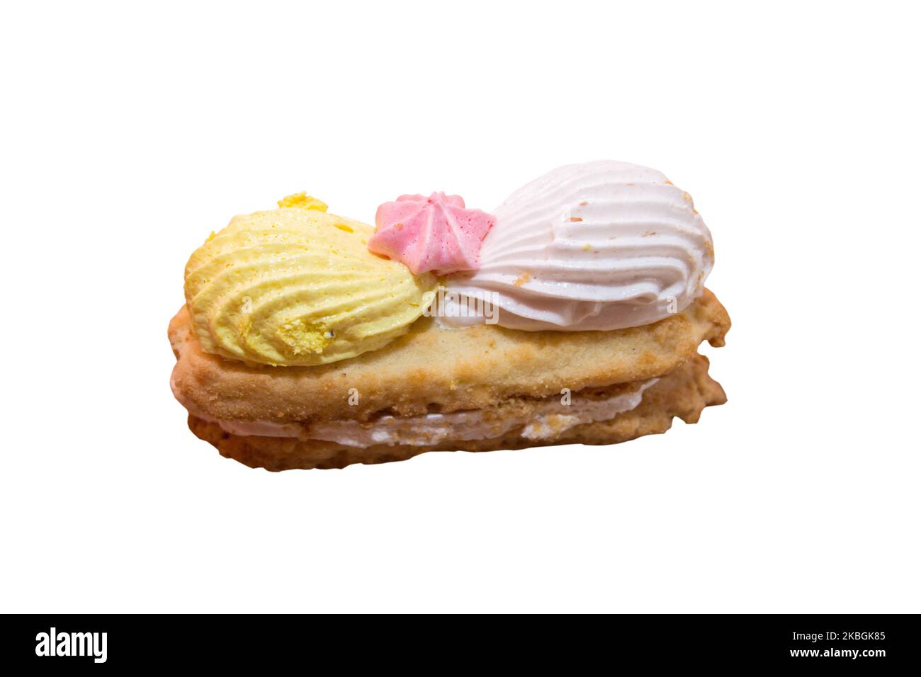 one cookie with cream isolated on white background Stock Photo - Alamy