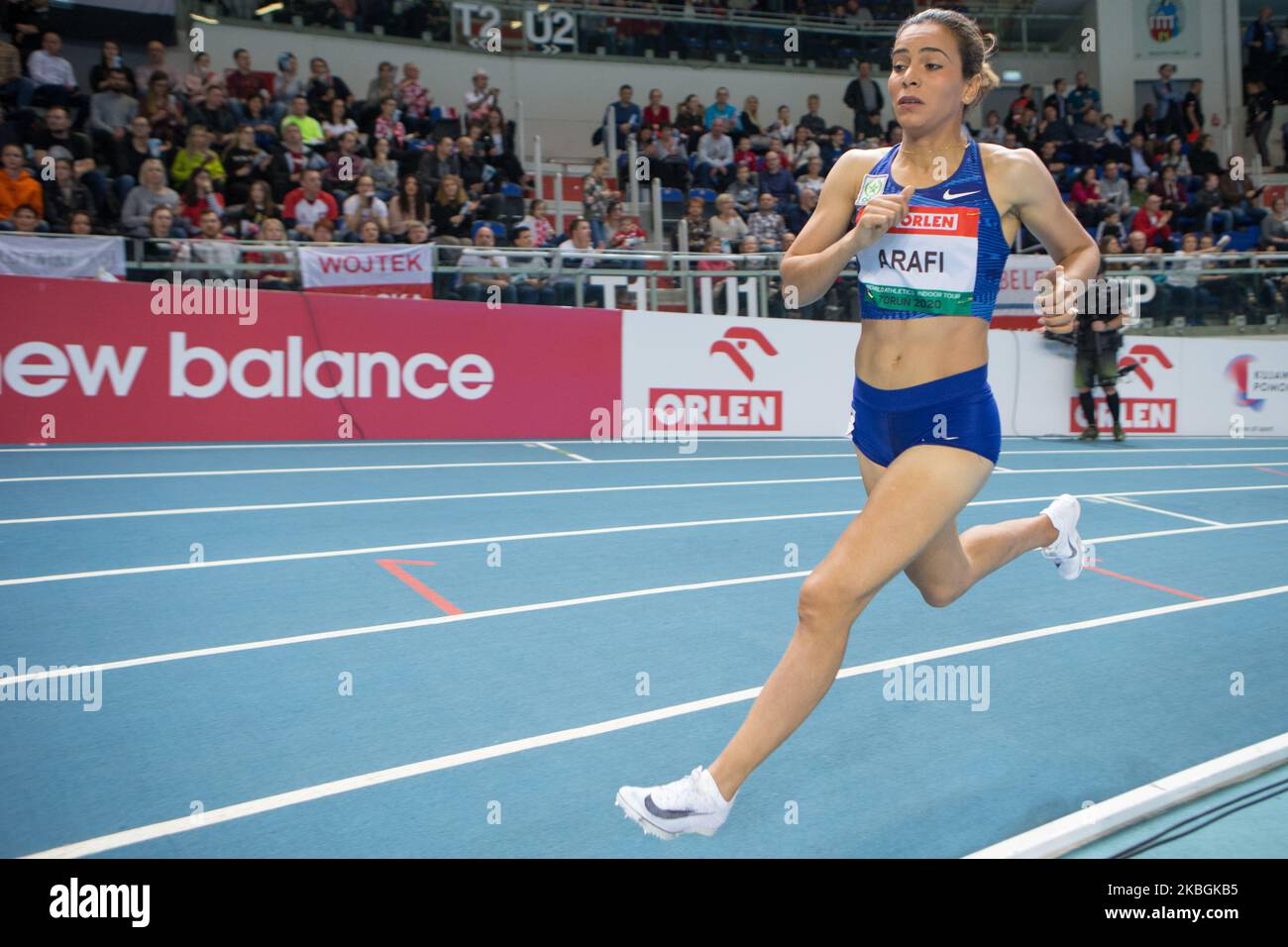 Rababe Arafi (MAR) compete during indoor Copernicus Cup on February 8