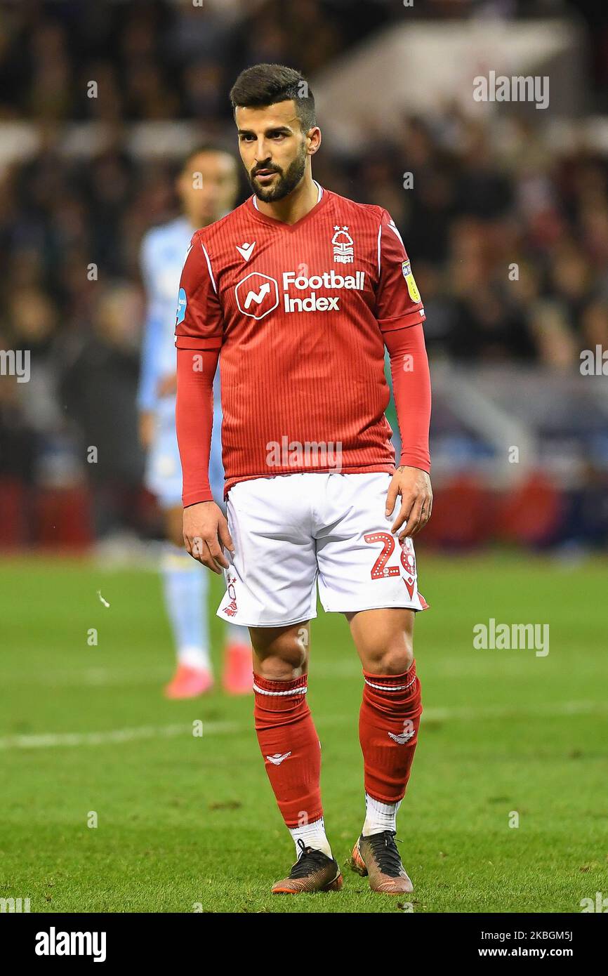 Tiago Silva (28) of Nottingham Forest during the Sky Bet Championship match between Nottingham Forest and Leeds United at the City Ground, Nottingham on Saturday 8th February 2020. (Photo by Jon Hobley/MI News/NuPhoto) Stock Photo