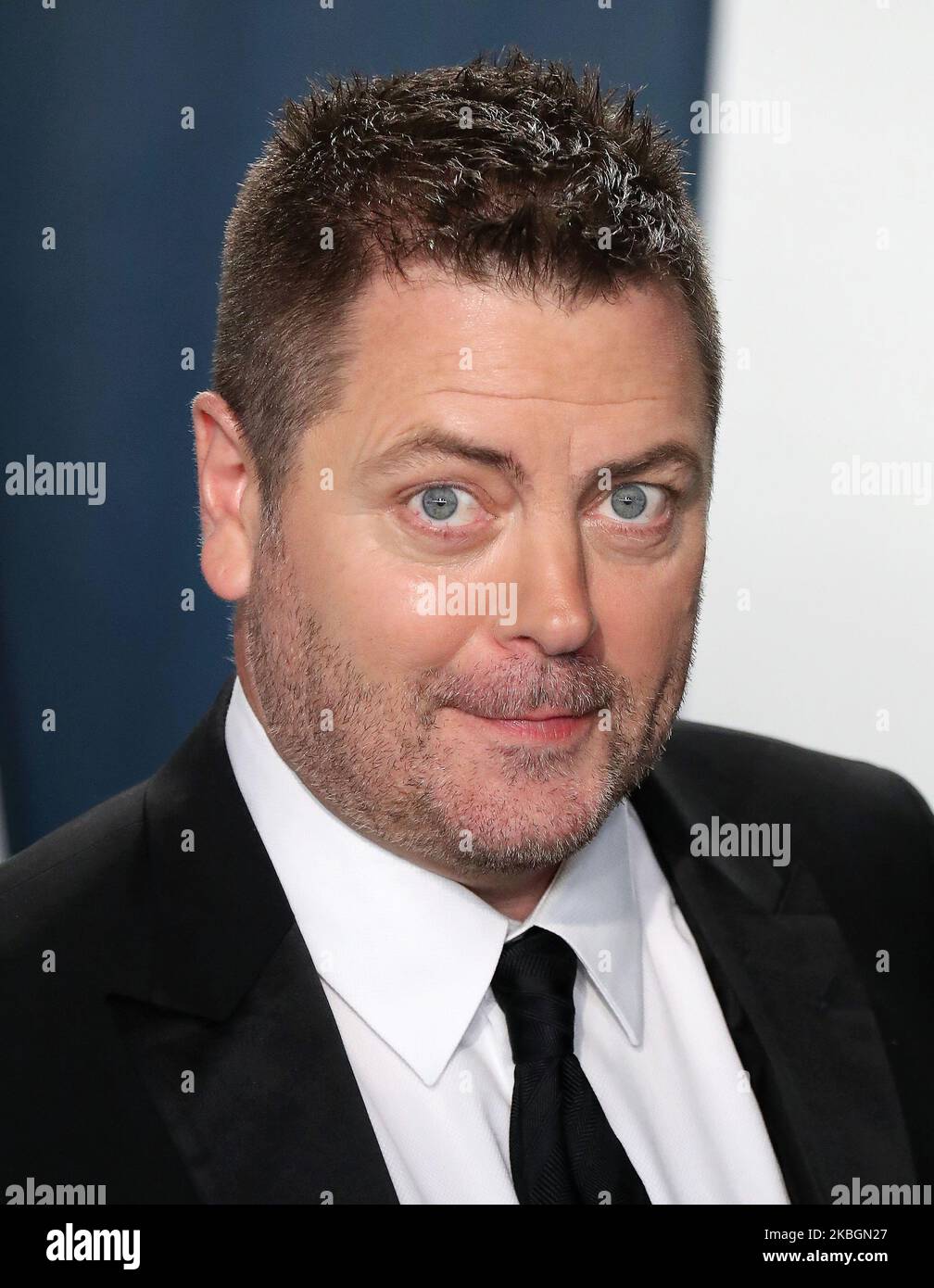 BEVERLY HILLS, LOS ANGELES, CALIFORNIA, USA - FEBRUARY 09: Nick Offerman arrives at the 2020 Vanity Fair Oscar Party held at the Wallis Annenberg Center for the Performing Arts on February 9, 2020 in Beverly Hills, Los Angeles, California, United States. (Photo by Xavier Collin/Image Press Agency/NurPhoto) Stock Photo