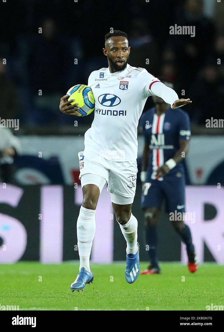 Moussa Dembele of OL after scoring the goal of 2-3 during the football Ligue 1 Conforama match Paris Saint-Germain v Olympique Lyonnais at the Parc des Princes in Paris, France on February 9, 2020 (Photo by Matteo Ciambelli/NurPhoto) Stock Photo