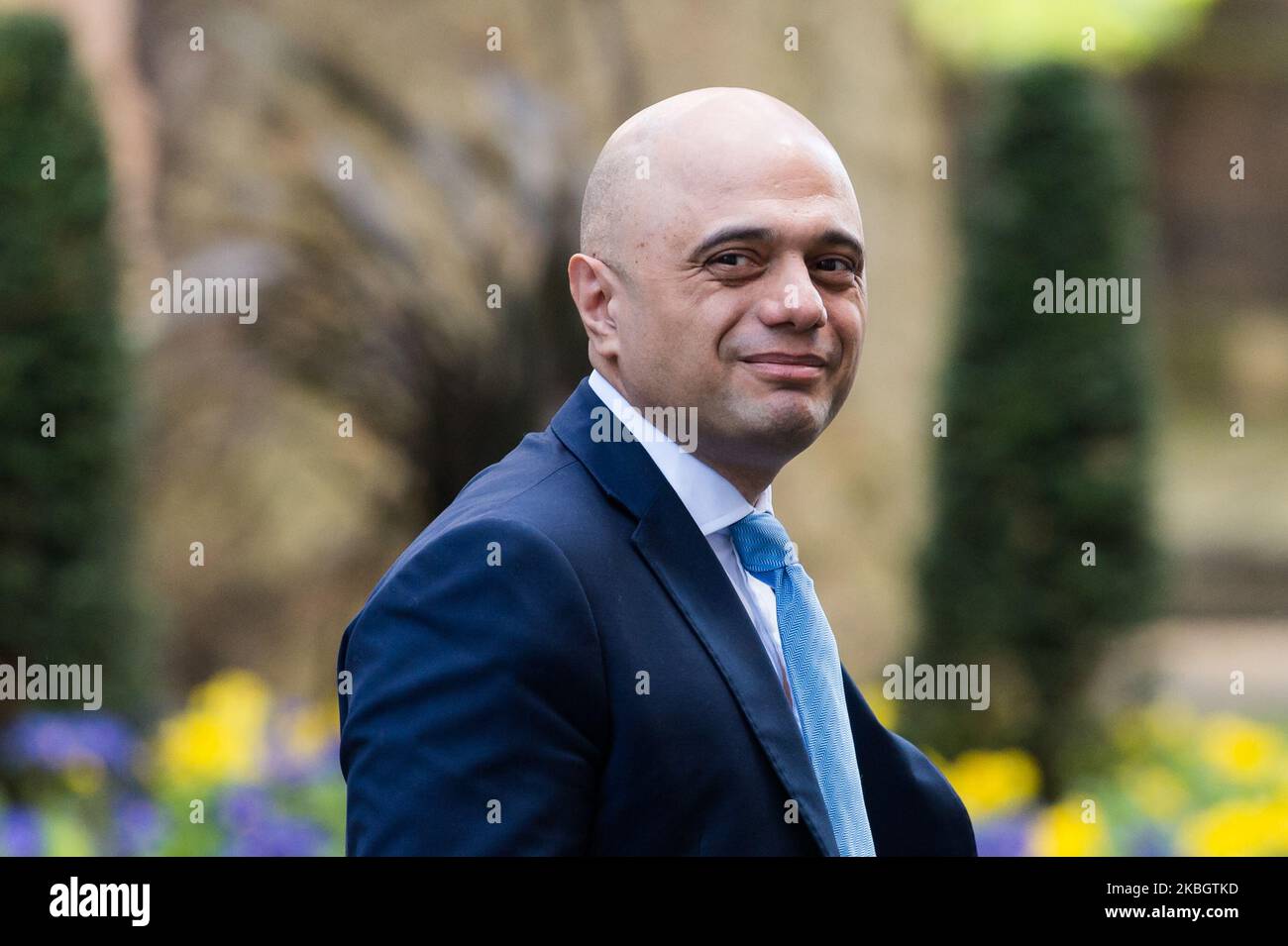 Chancellor of the Exchequer Sajid Javid leaves Downing Street for PMQs at the House of Commons on 12 February, 2020 in London, England. (Photo by WIktor Szymanowicz/NurPhoto) Stock Photo