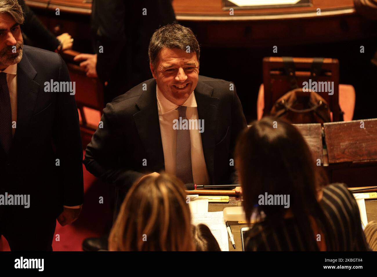 Senator Matteo Renzi in the Senate Chamber in the Senate Chamber, in Rome, Italy, on February 12, 2020. (Photo by Andrea Pirri/NurPhoto) Stock Photo