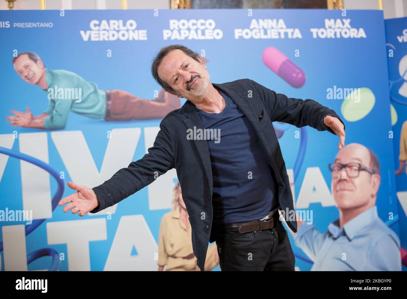 Rocco Papaleo attends the ''Si Vive Una Volta Sola'' photocall at The St. Regis Hotel on February 14, 2020 in Rome, Italy. (Photo by Mauro Fagiani/NurPhoto) Stock Photo